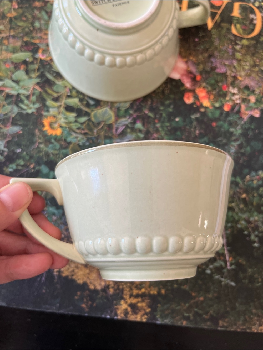 Set of 2 Villeroy & Boch Beach house faience large breakfast cup 4 3/4 by 2 3/4